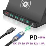 Multi-USB Port Wireless Mobile Phone Charging Station in AU, EU, UK, US Plug_4