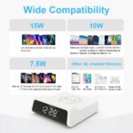 Digital Alarm Clock with Wireless Charger for QI Devices- USB Powered_8
