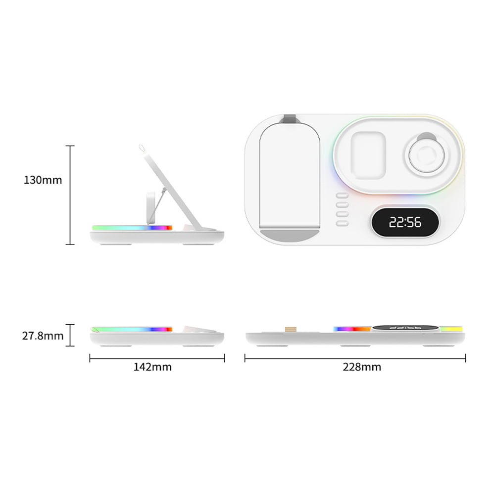 4-in-1 Wireless Charging Station and Clock Pad- Type C Interface_6