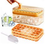 2 Layers One-Button Easy Release 64 pcs Ice Cube Tray_2
