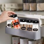 Under-Shelf Spice Rack With 6 Seasoning Bottles Kitchen Cabinet Organizer_9