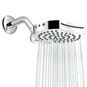 High Pressure Rain Shower Head 4 Setting - Silver_0