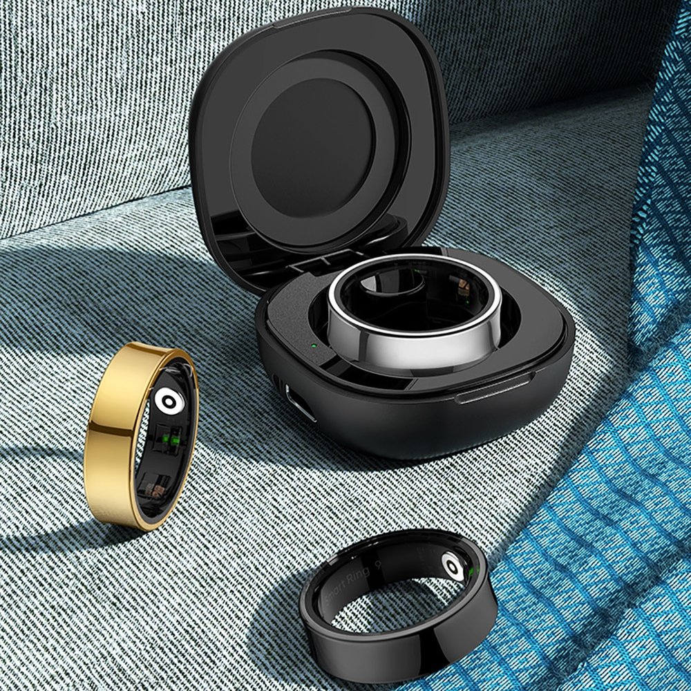 5ATM Waterproof Health Monitor Smart Ring with Charging Case_5