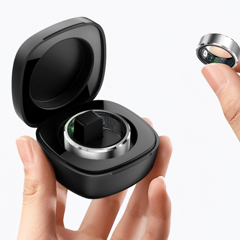 5ATM Waterproof Health Monitor Smart Ring with Charging Case_2