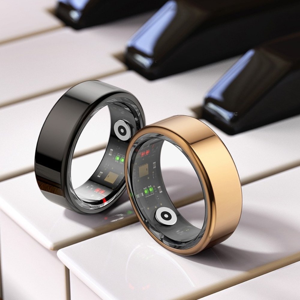 5ATM Waterproof Health Monitor Smart Ring with Charging Case_3